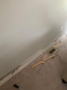 Pulling off baseboards