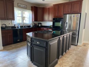 Kitchen cabinets before repainting