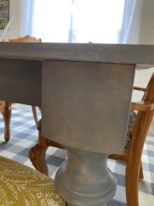 overhang on farmhouse table